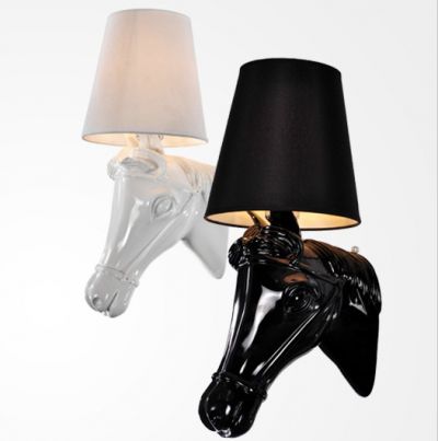 Lampa ścienna Kinkiet Horse czarny